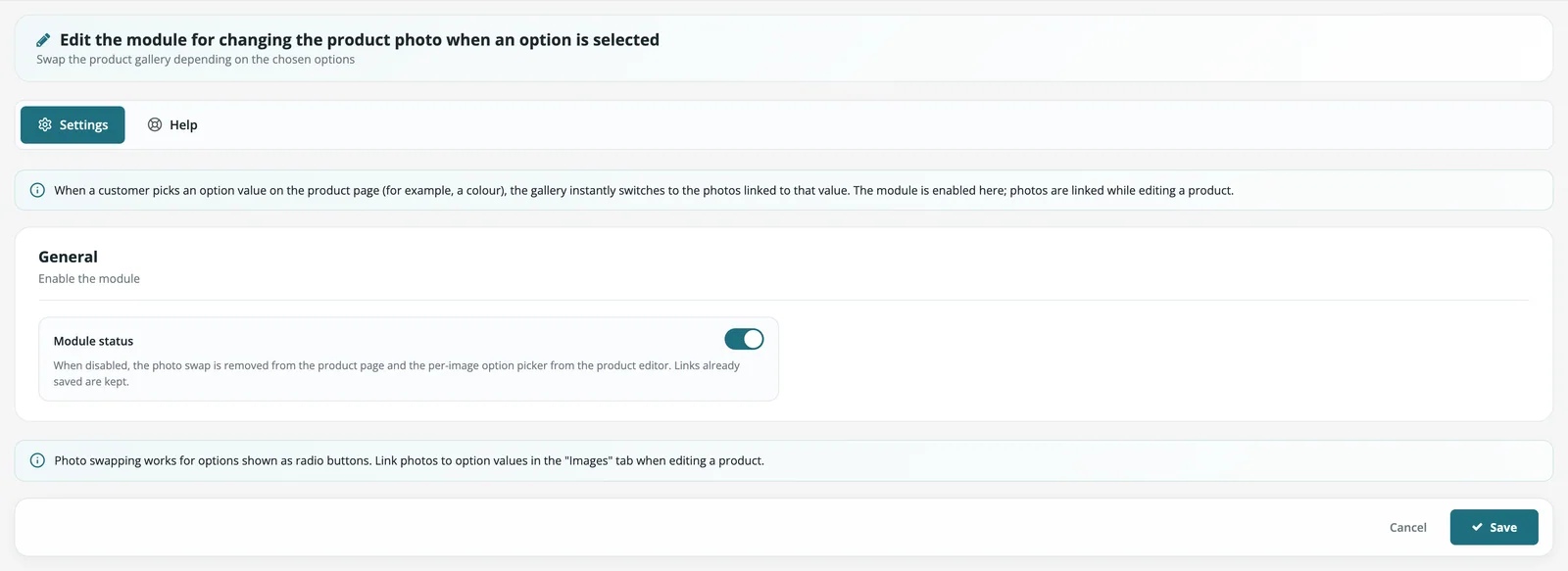 Module settings