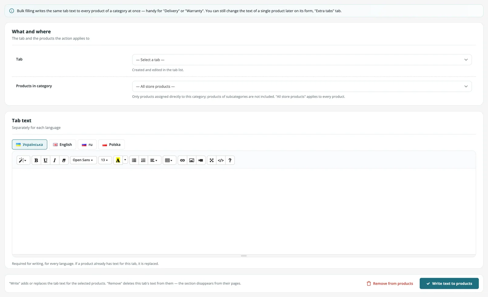 Bulk tab operations