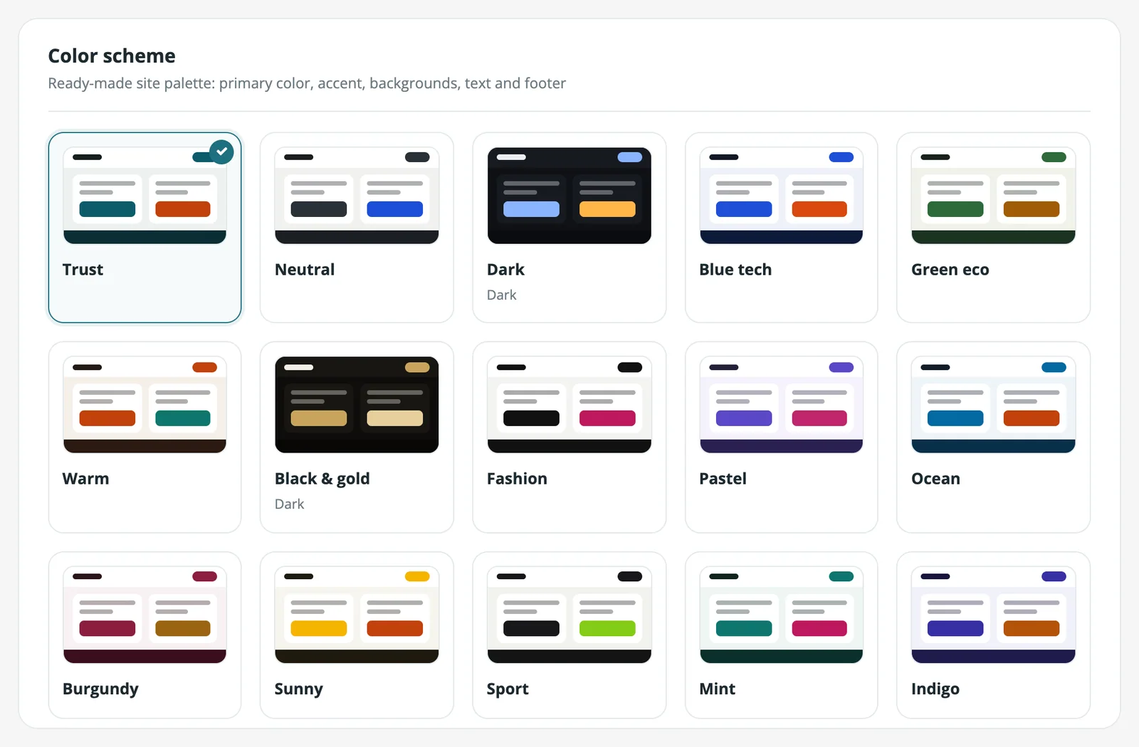 Choosing a color scheme